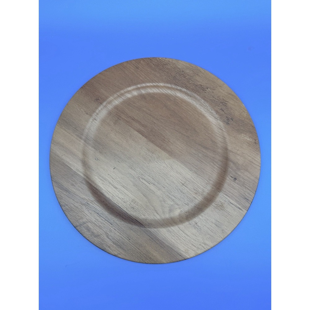 Set of 6 13" Wood Look Charger Plates Rustic Farmhouse Wedding Urban Table Decor